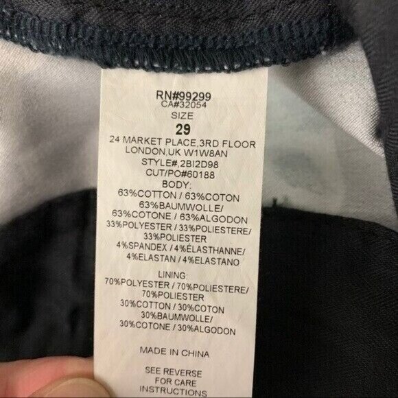 Level 99 Butterfly Floral Print Mid Rise Cropped Slim Pants 29 - Picture 5 of 7